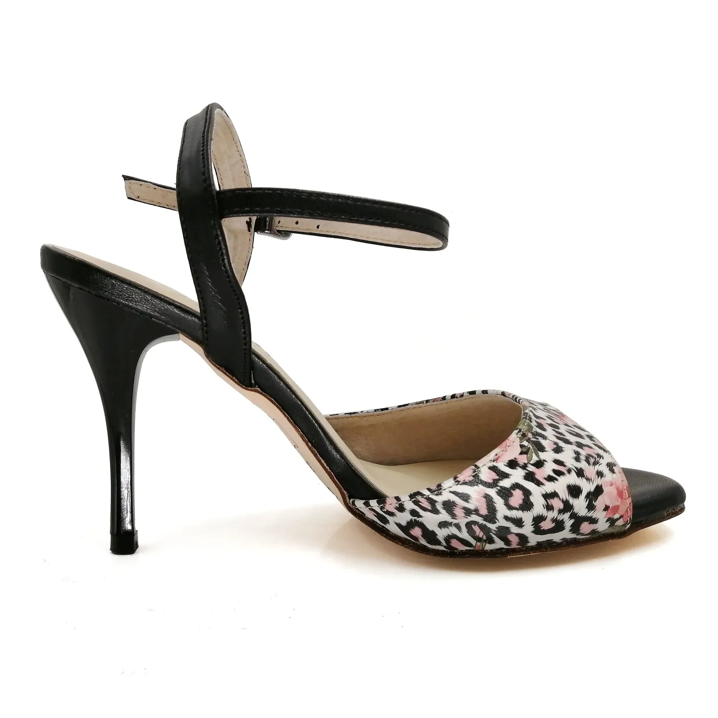 SHJ Women's Leopard Real Leather 10cm Heels Dance Tango Shoes