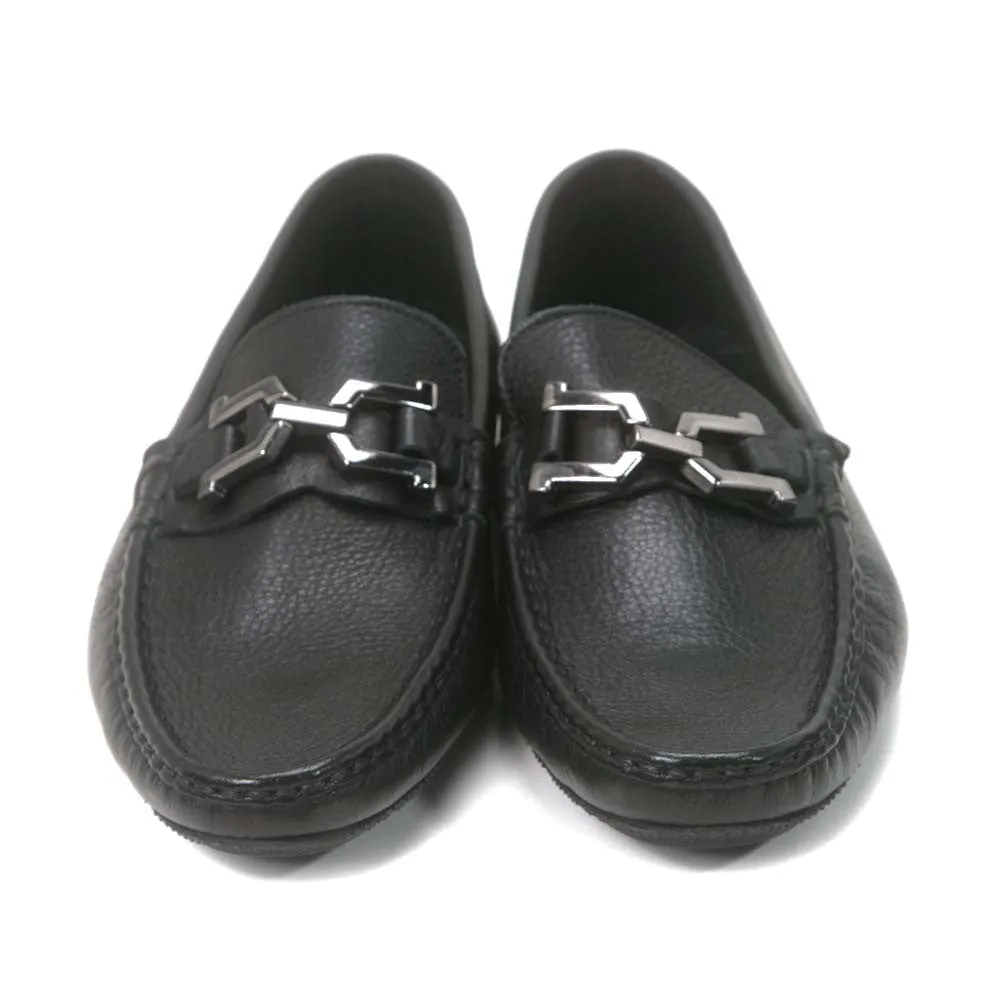 Sigotto Uomo Black Leather Slip-on Loafer