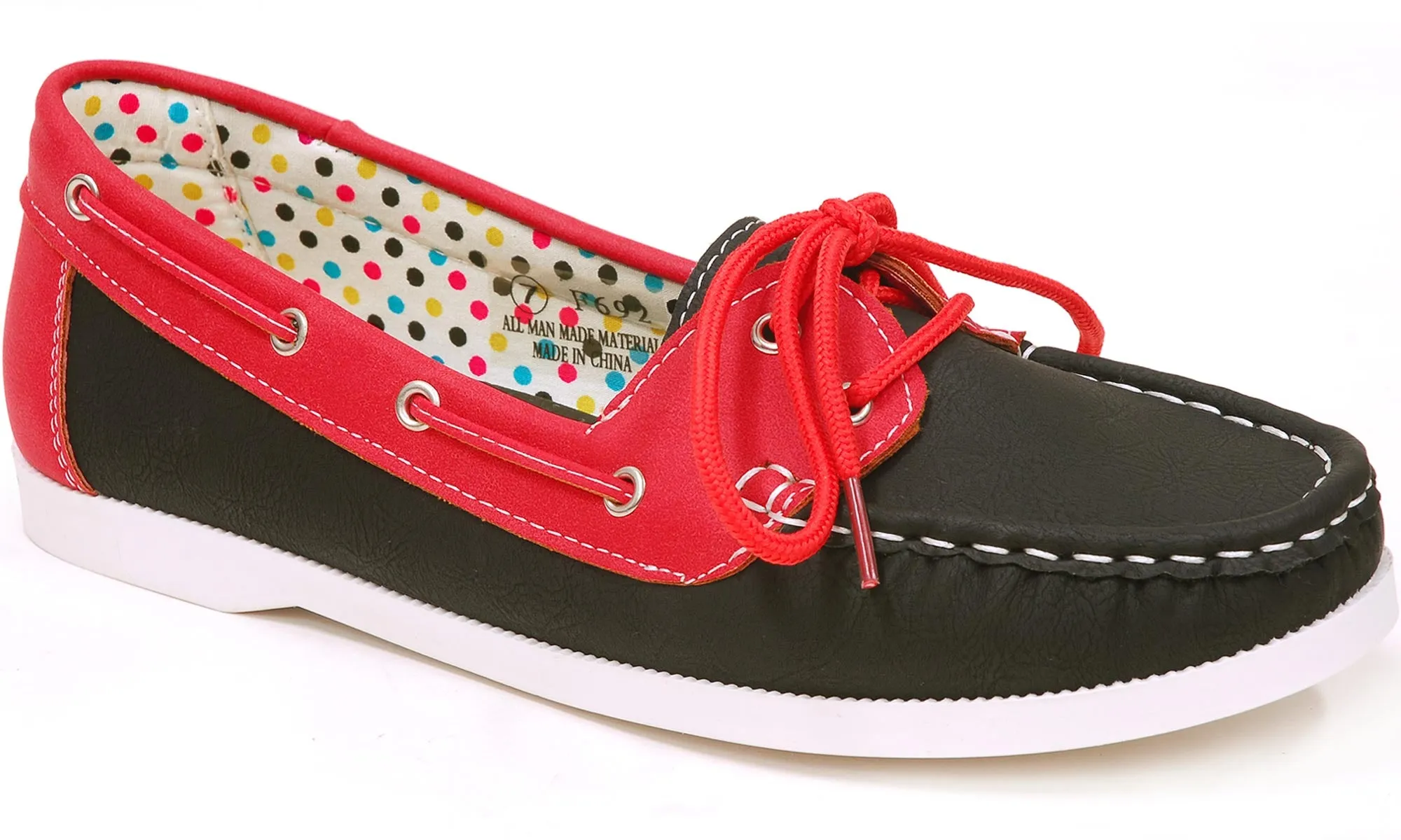 Spicy Women's F692 Slip-On Lace-Up Moccasin Loafer Driving Boat Shoe