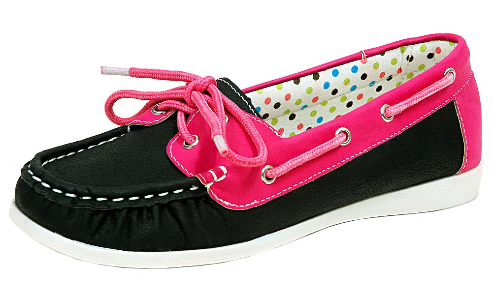 Spicy Women's F692 Slip-On Lace-Up Moccasin Loafer Driving Boat Shoe