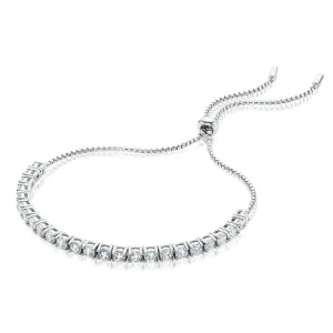 Sterling Silver Cubic Zirconia Adjustable Tennis Bracelet