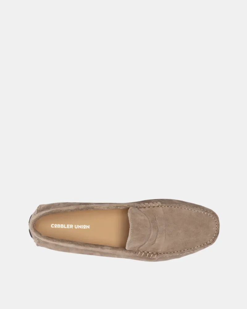 Stone Suede Driving Shoes