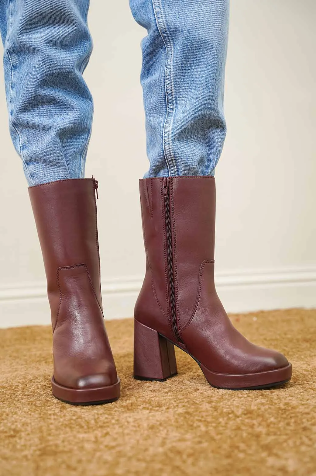 TAYLOR PLATFORM HEEL BOOTS