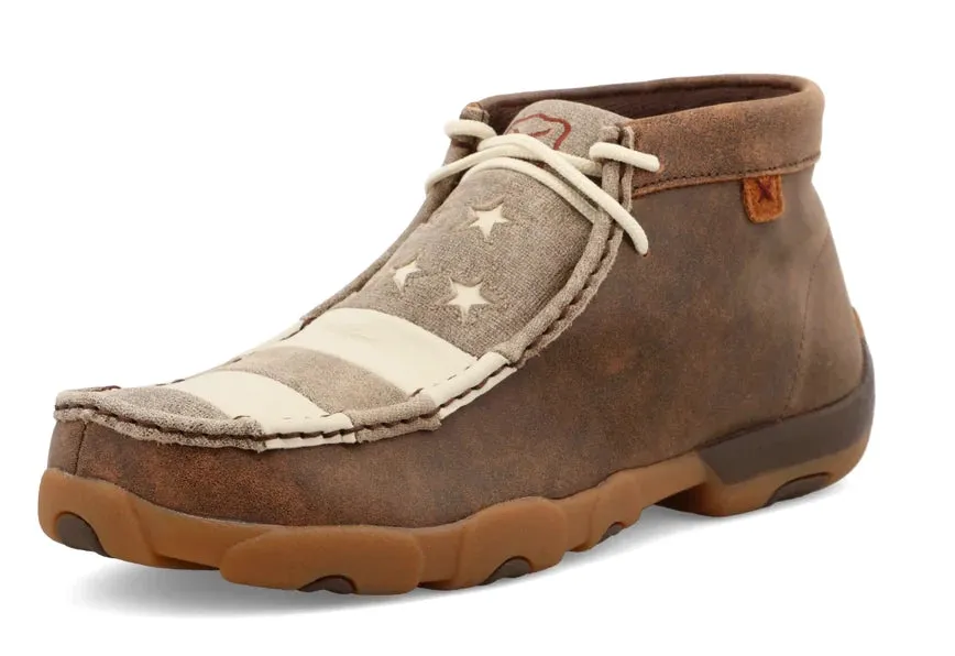 Twisted X Men's Brown and Ivory Flag Driving Moc