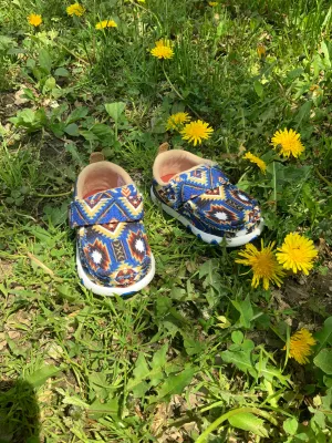 Twisted X Toddler Driving Moc Blue Aztec ICA0019