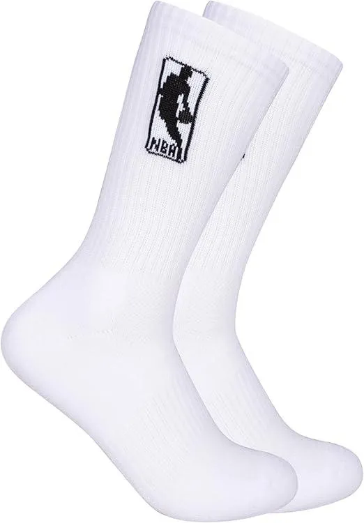 Ultra Game NBA Official Men’s Athletic Cushioned Secure Fit Crew Socks - 6 Pack - Unisex, NBA, White Red White Blue, M6-12|NBA