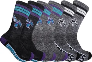 Ultra Game NBA Official Youth Athletic Cushioned Secure Fit Team Crew Socks, Charlotte Hornets, Assorted, Y9-11|Charlotte Hornets