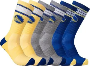 Ultra Game NBA Official Youth Athletic Cushioned Secure Fit Team Crew Socks, Golden State Warriors, Assorted, Y9-11|Golden State Warriors