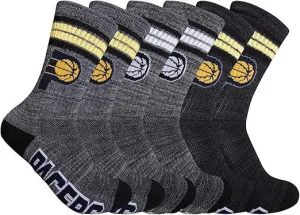 Ultra Game NBA Official Youth Athletic Cushioned Secure Fit Team Crew Socks, Indiana Pacers, Assorted, Y9-11|Indiana Pacers