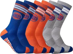 Ultra Game NBA Official Youth Athletic Cushioned Secure Fit Team Crew Socks, New York Knicks, Assorted, Y9-11|New York Knicks