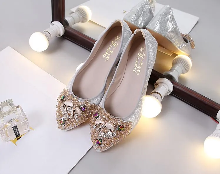 vanccy Rhinestone Flats Casual Comfort Dressy Flats For Wedding Fox Slippers CF303