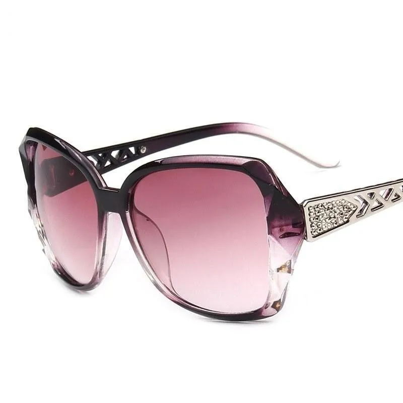 Vintage Big Frame Cat Eye Anti-Reflective Lens Women's Driving Sunglasses