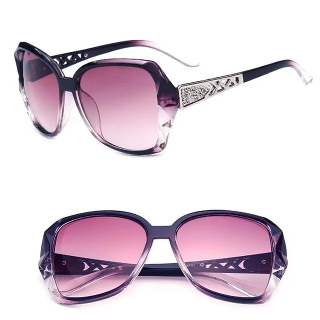 Vintage Big Frame Cat Eye Anti-Reflective Lens Women's Driving Sunglasses