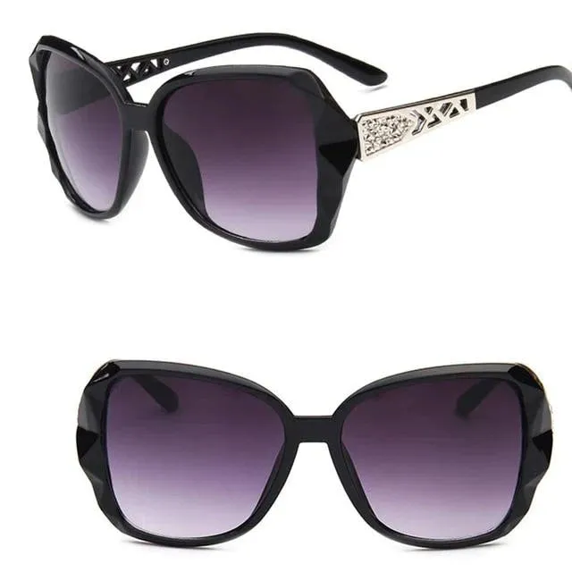 Vintage Big Frame Cat Eye Anti-Reflective Lens Women's Driving Sunglasses