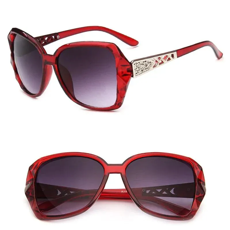 Vintage Big Frame Cat Eye Anti-Reflective Lens Women's Driving Sunglasses