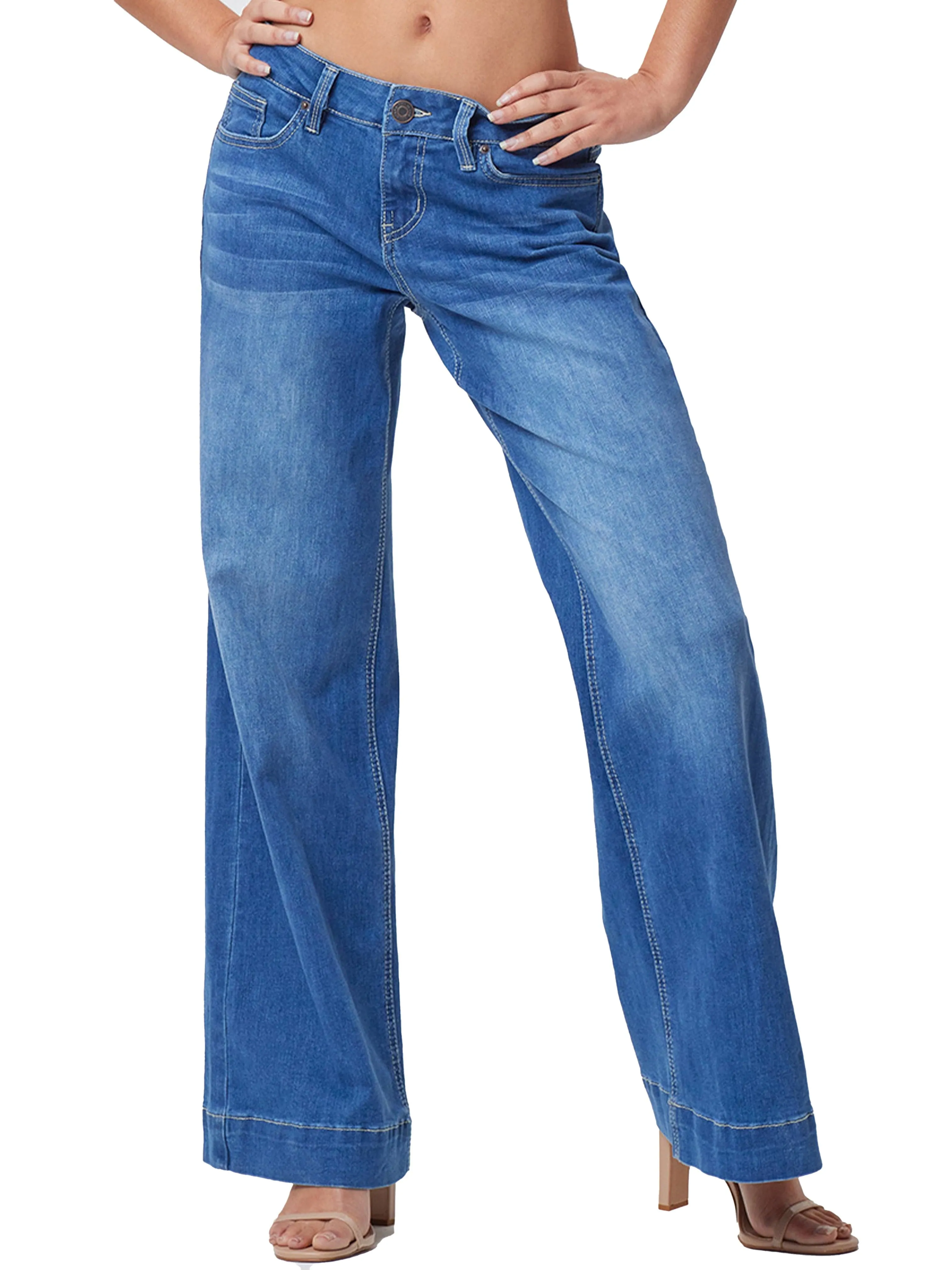 Women's Low Rise Wide Leg Jeans