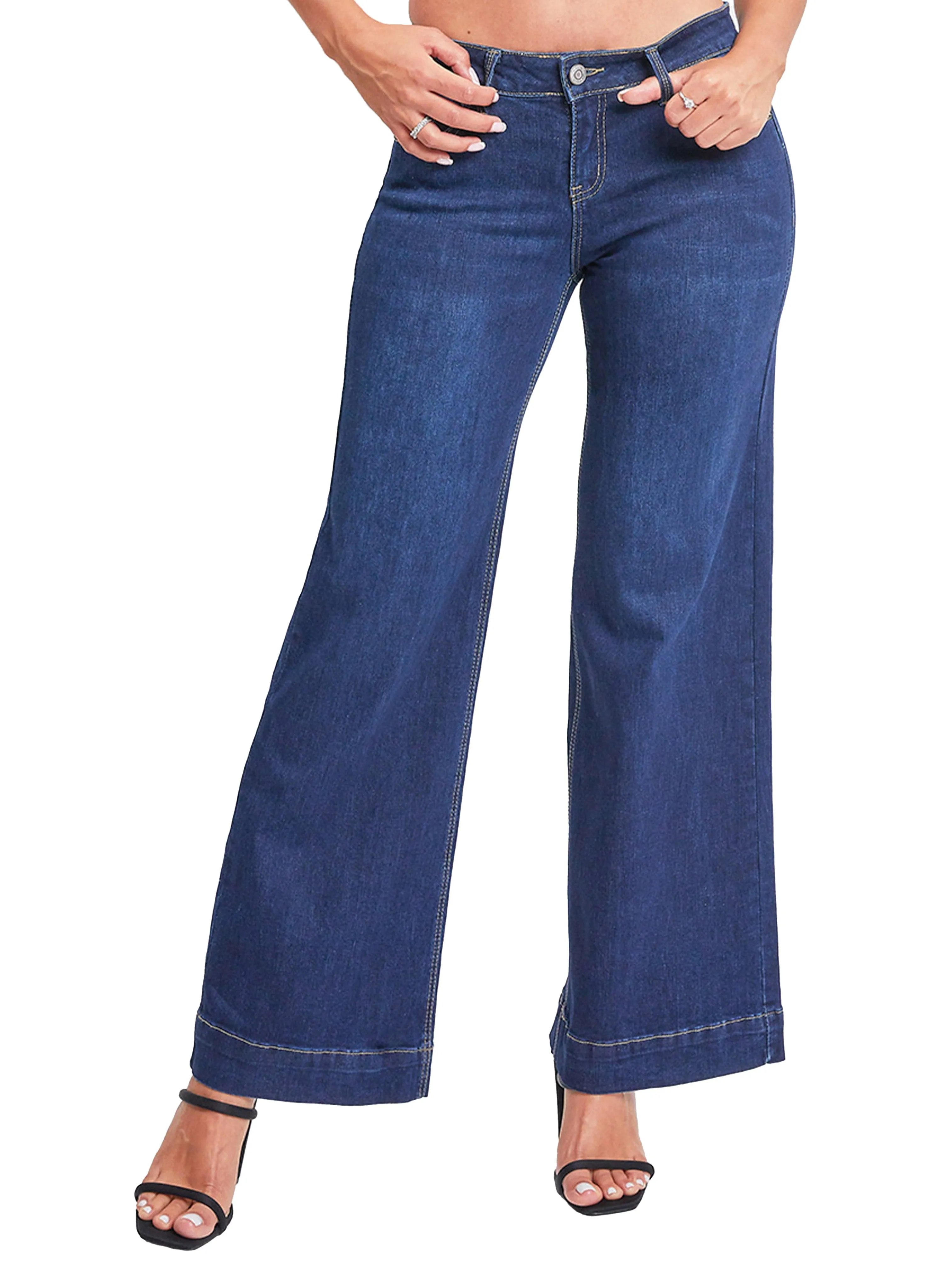 Women's Low Rise Wide Leg Jeans