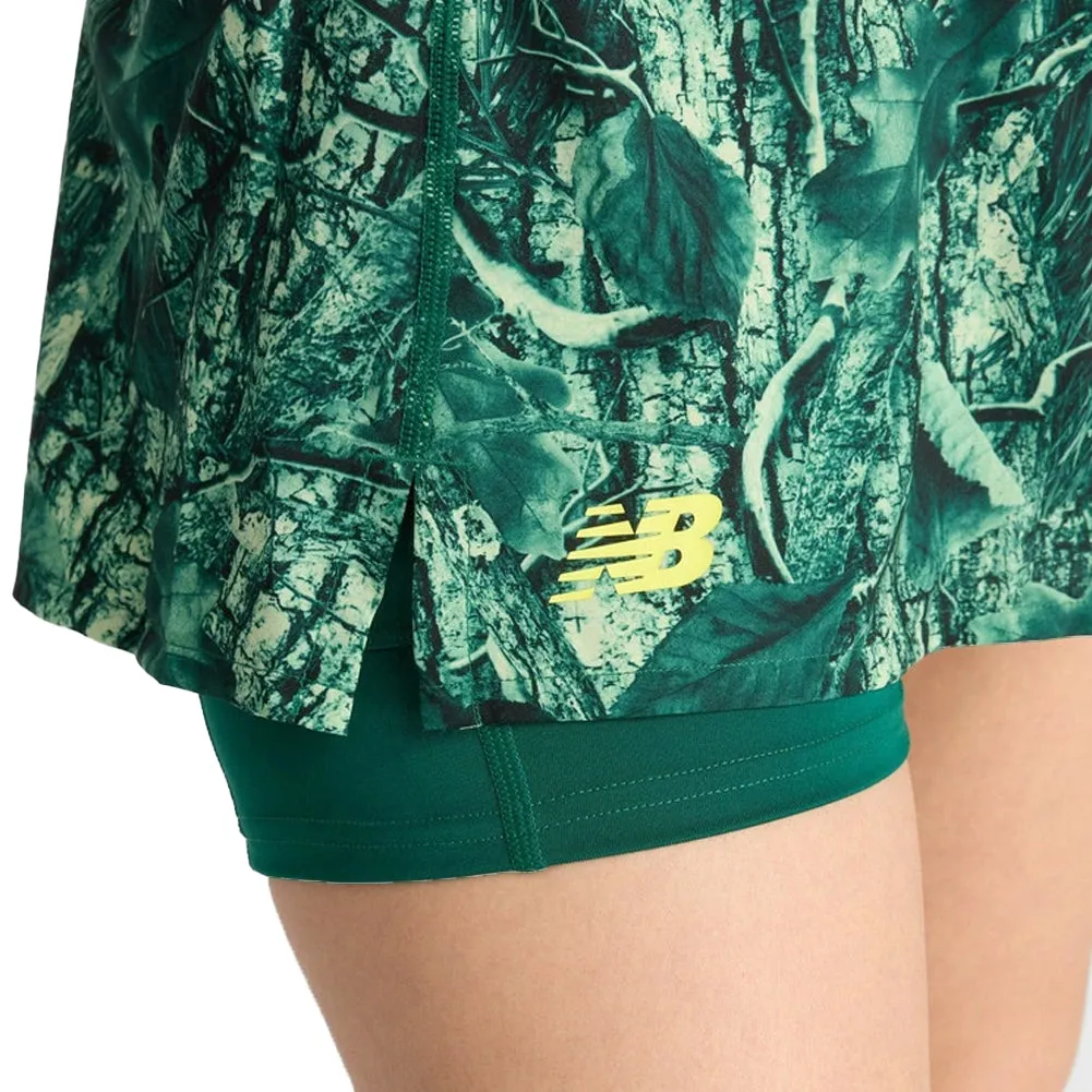 Women`s Printed Tournament Tennis Skort Marsh Green