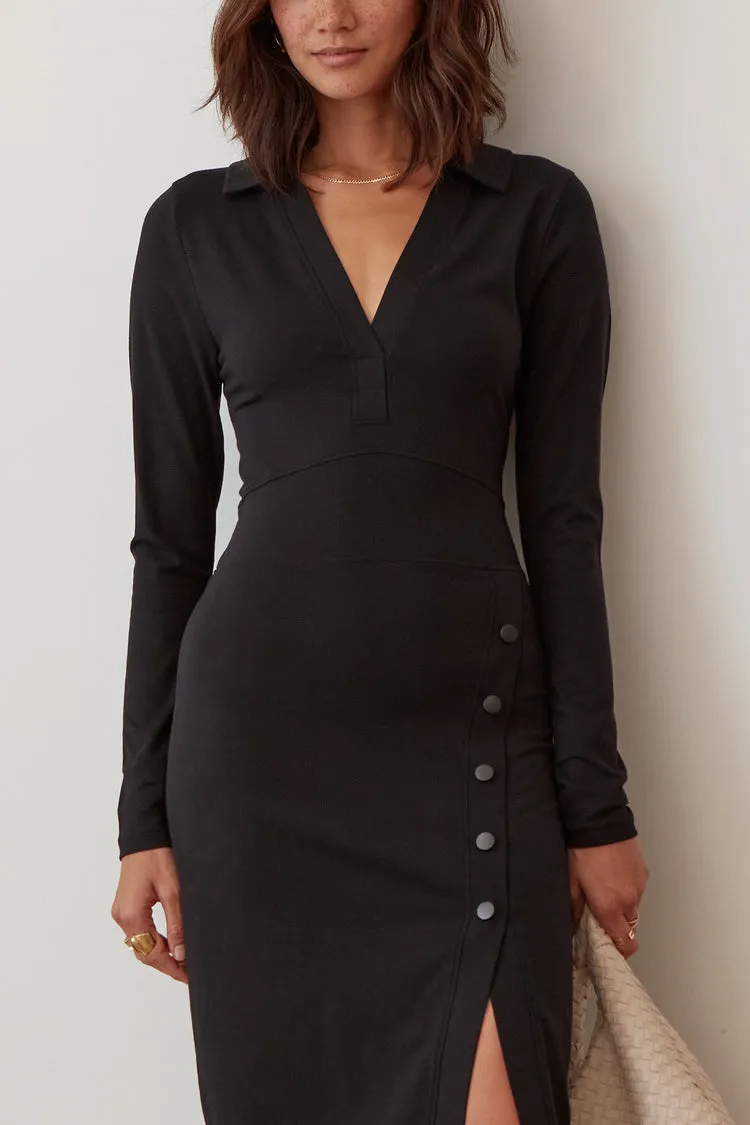 Wren Dress in Deep Black