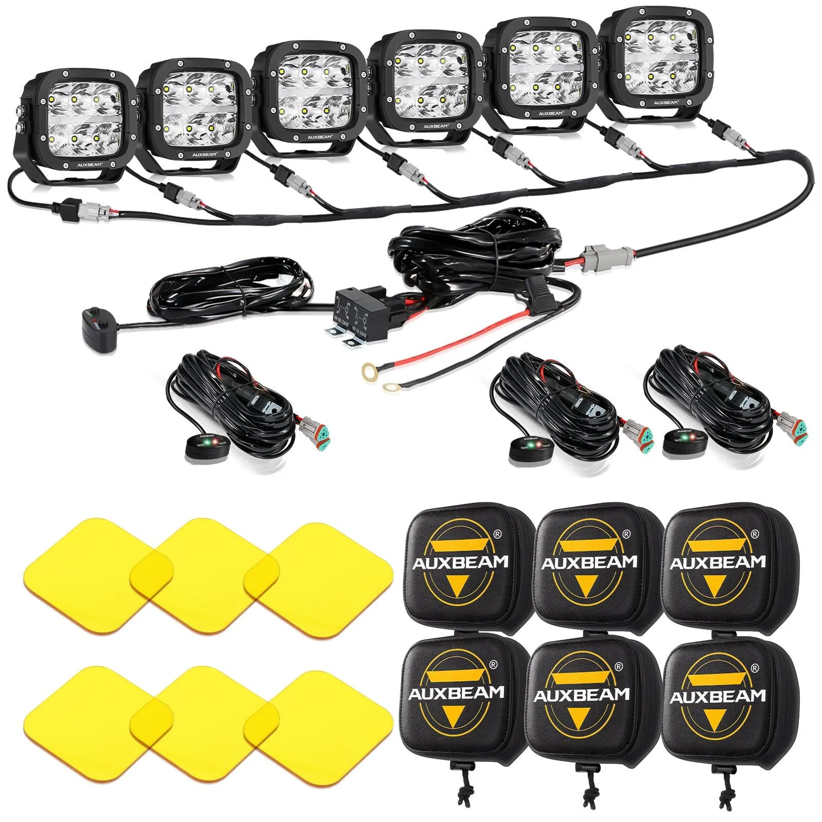 XP-ULTRA Series 5 Inch 132W 15600LM White/Amber LED Pods Driving Light with Amber DRL