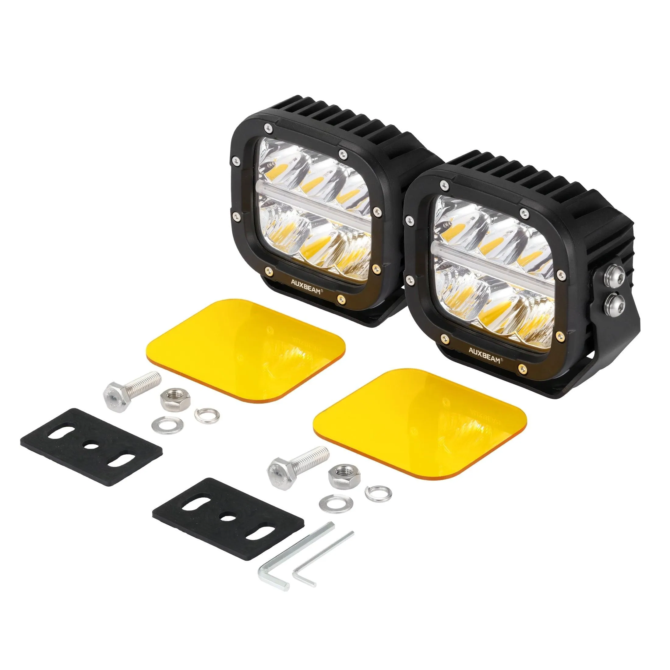 XP-ULTRA Series 5 Inch 132W 15600LM White/Amber LED Pods Driving Light with Amber DRL