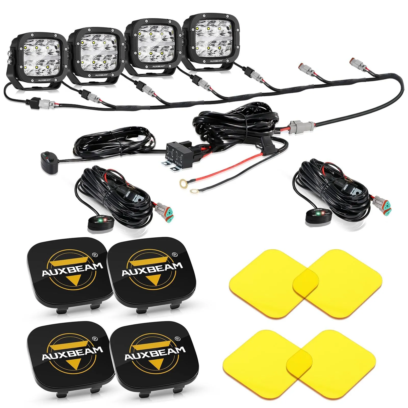 XP-ULTRA Series 5 Inch 132W 15600LM White/Amber LED Pods Driving Light with Amber DRL